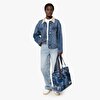 CARRY TOTE BAG WASHED PRINT BLUE OMUZ ÇANTASI