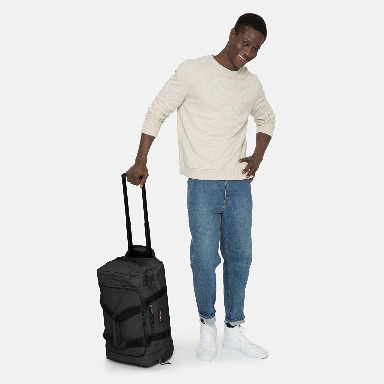 Eastpak LEATHERFACE S + BLACK TEKERLEKLİ VALİZ