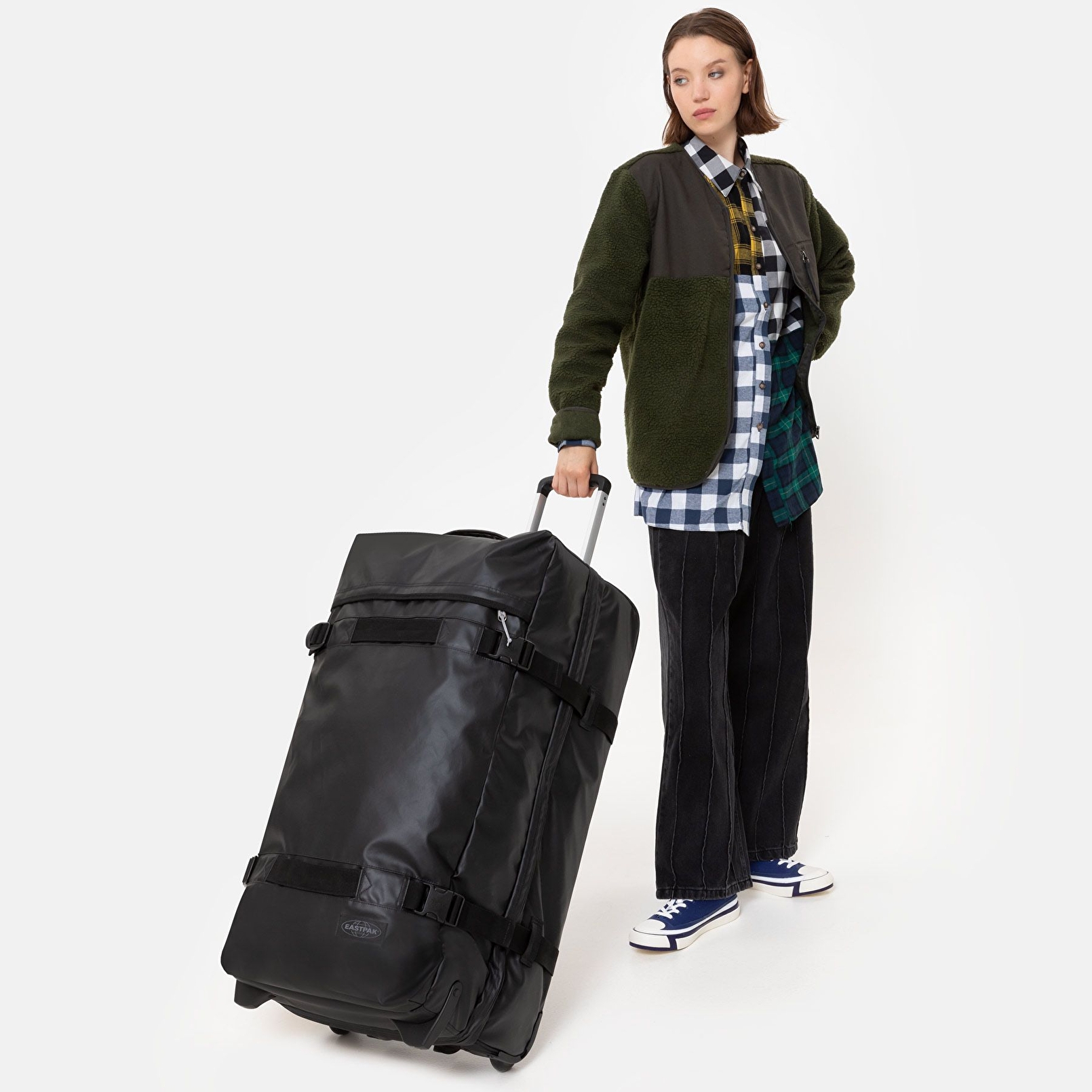 Eastpak TARP TRANSIT'R L TARP BLACK TEKERLEKLİ BAVUL