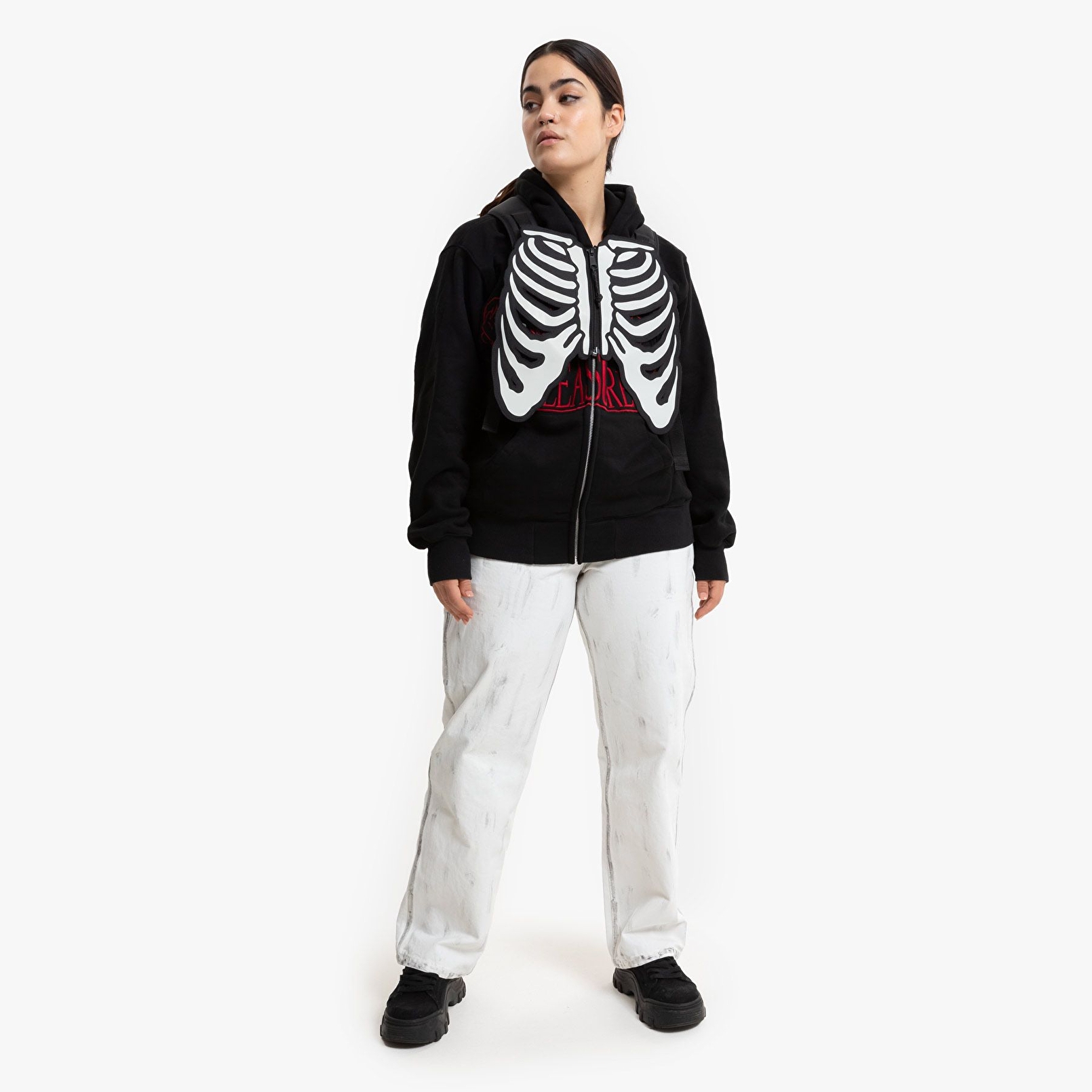 Eastpak PLEASURES X EASTPAK GERYS SKELETON BLACK SKELETON SIRT ÇANTASI