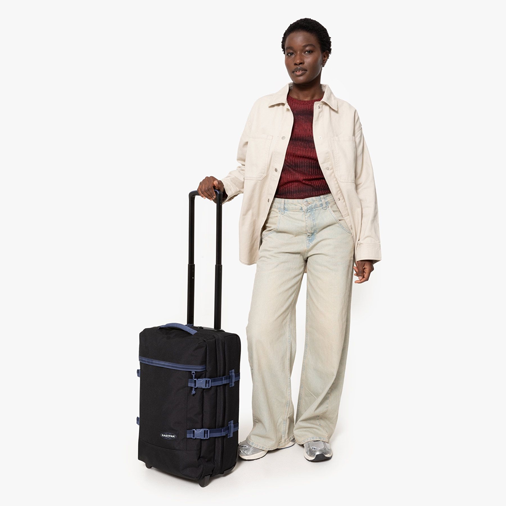 Eastpak TRANVERZ S KONTRAST PREP BLACK TEKERLEKLİ VALİZ