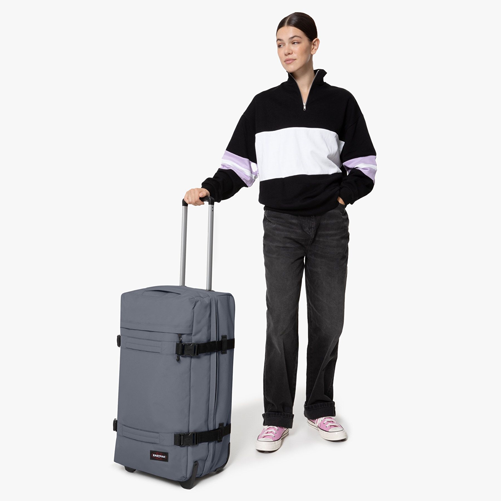 Eastpak TRANSIT'R M COBBLE GREY TEKERLEKLİ VALİZ