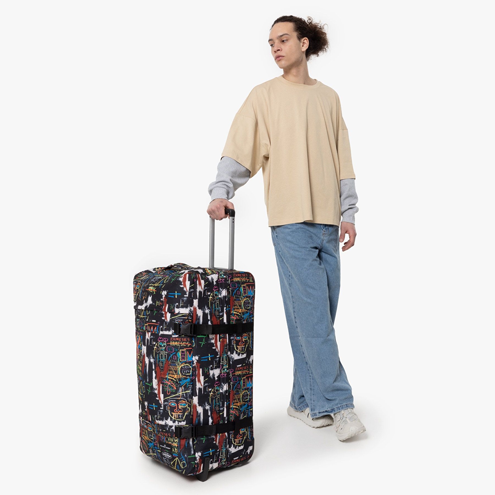 Eastpak BASQUIAT X EASTPAK TRANSIT'R L BASQUIAT KINGS OF EGYPT 2 TEKERLEKLİ VALİZ