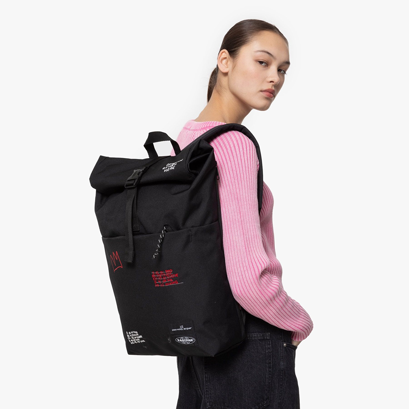 Eastpak BASQUIAT X EASTPAK UP ROLL BASQUIAT QUOTES SIRT ÇANTASI