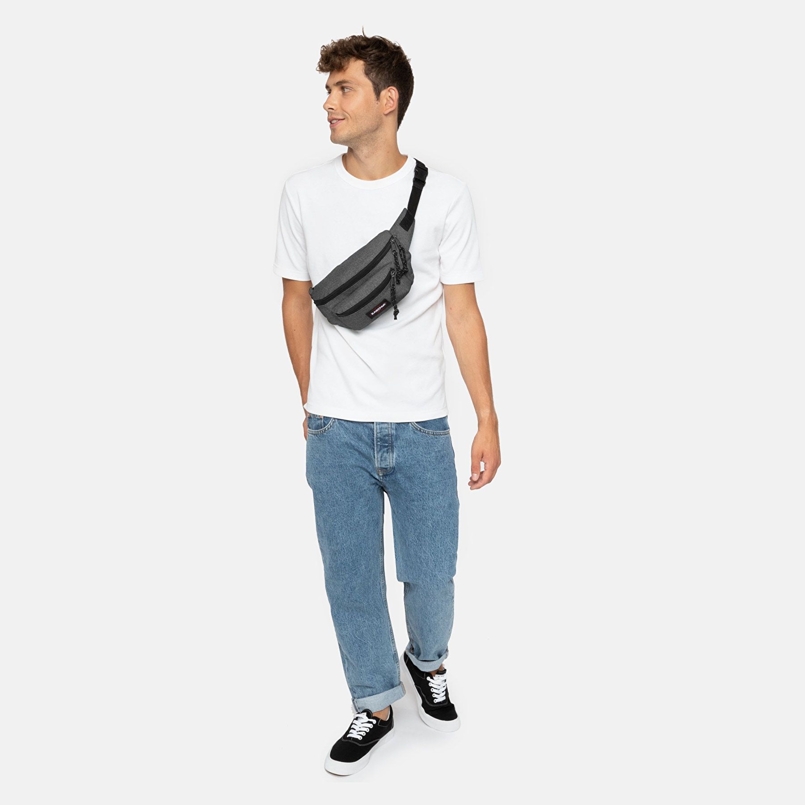 Eastpak DOGGY BAG BLACK DENIM BEL ÇANTASI
