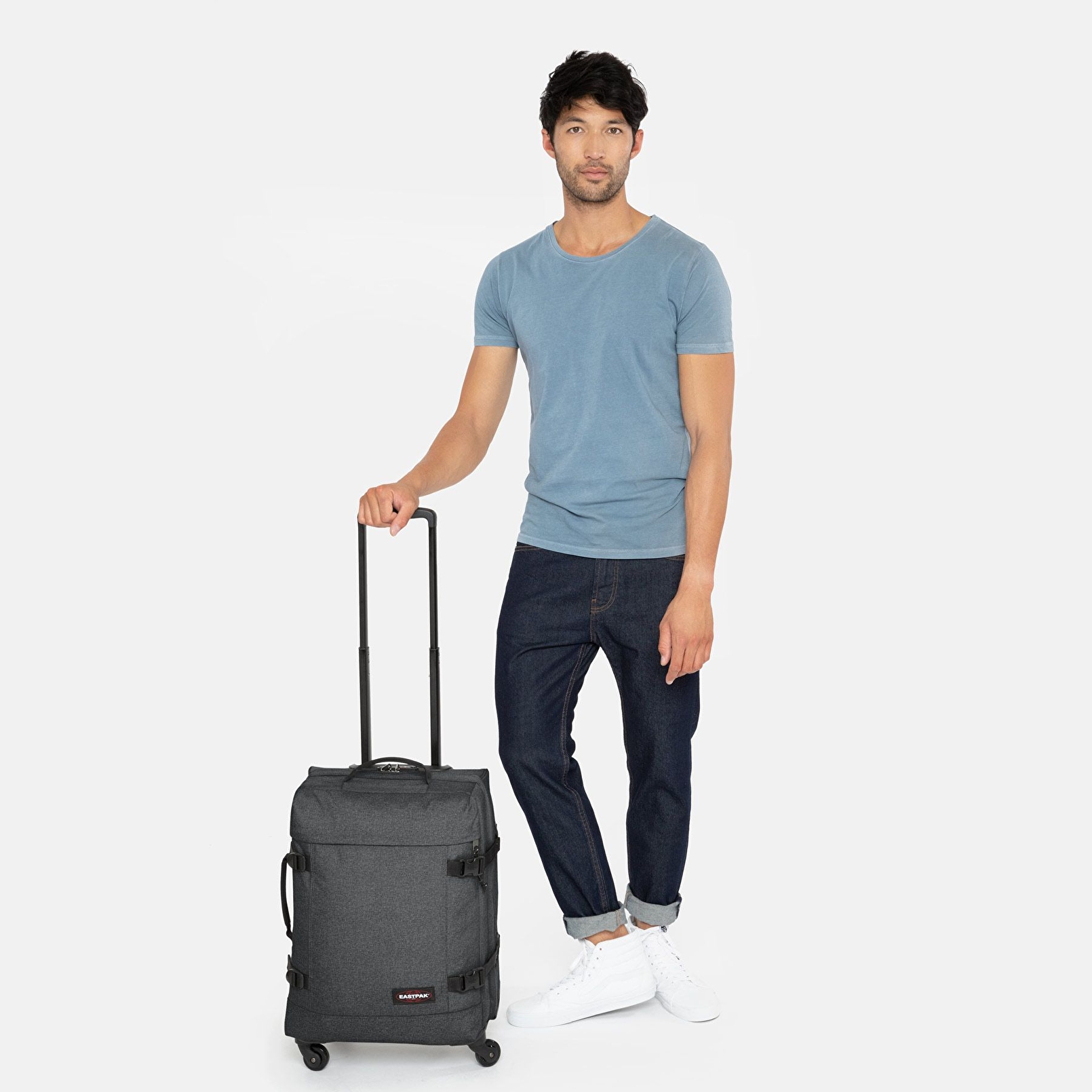 Eastpak TRANS4 S BLACK DENIM TEKERLEKLİ VALİZ