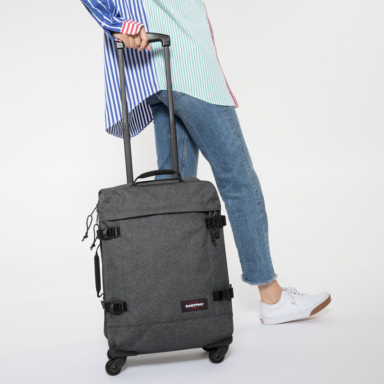 Eastpak TRANS4 S BLACK DENIM TEKERLEKLİ VALİZ