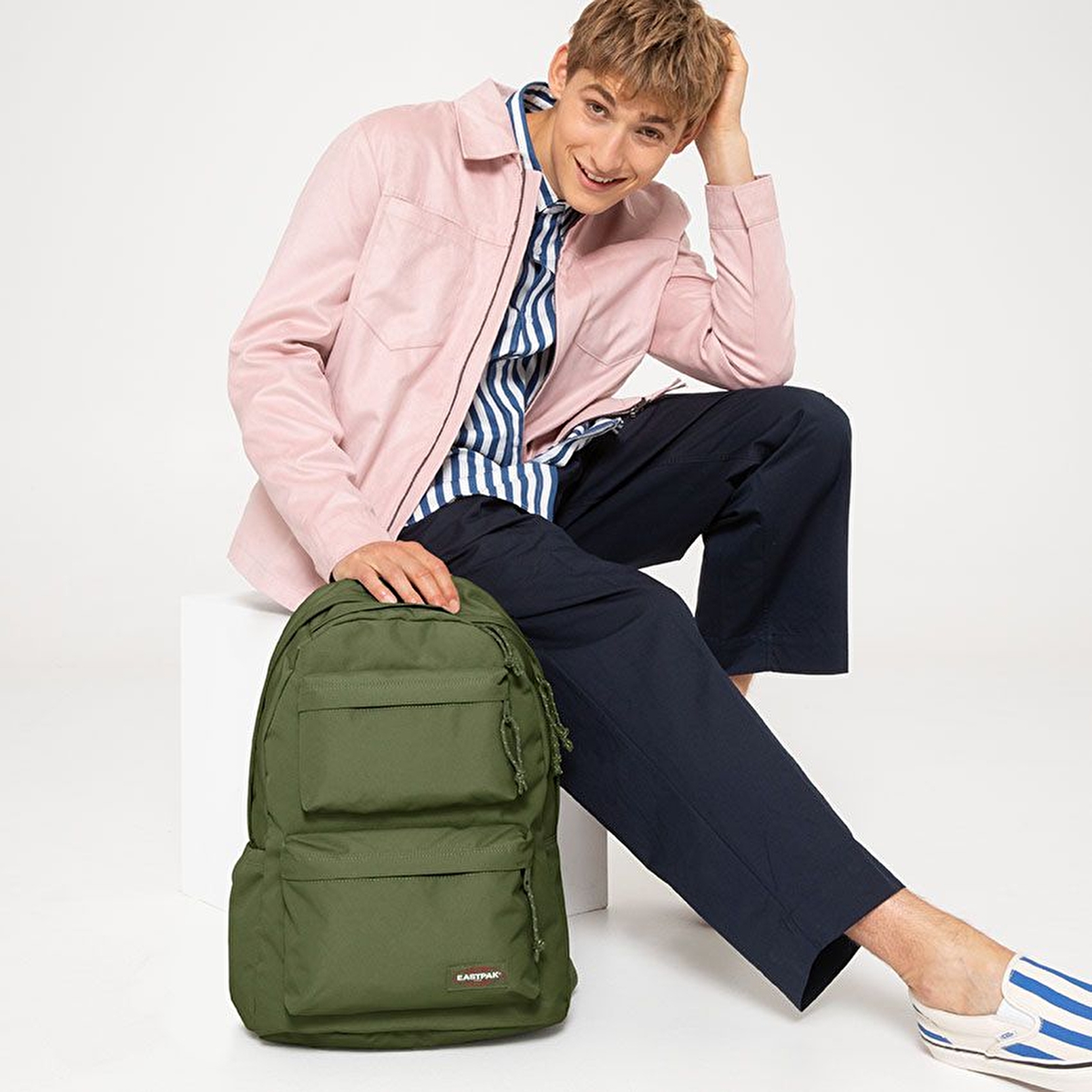 Eastpak PADDED DOUBLE DARK GRASS SIRT ÇANTASI