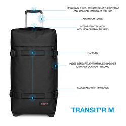 TRANSIT'R M BLACK TEKERLEKLİ VALİZ