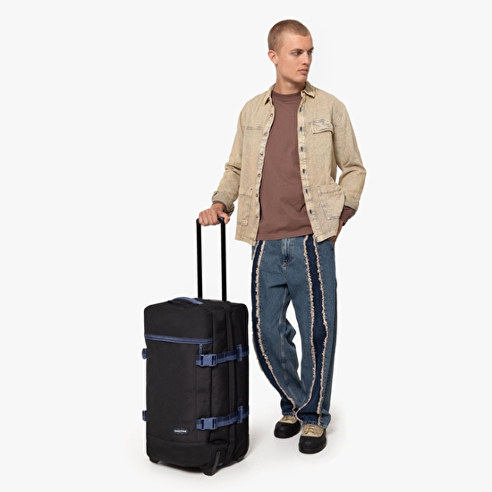 Eastpak TRANVERZ M KONTRAST PREP BLACK TEKERLEKLİ VALİZ